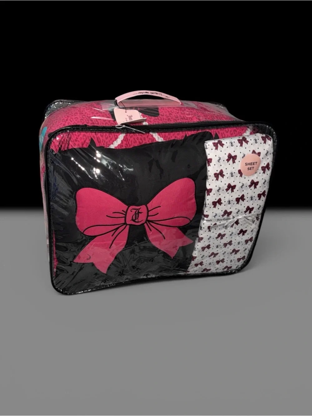Juicy Couture Pink and Black 8-Piece Brushed Queen Comforter Set